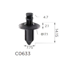 Кліпси C0633 розпірні Honda Toyota Suzuki Subaru Mitsubishi Nissan 91505-SL0-003 (уп.100шт) Кліпси C0633 розпірні Honda Toyota Suzuki Subaru Mitsubishi Nissan 91505-SL0-003 (уп.100шт)