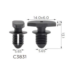 Кліпси C3831 кріплення ущільнювальноЇ гумки капота,VW,SEAT (3D0823717) (уп.100шт)