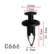 Кліпси C0666 розпірні TOYOTA (9046709127, 90467-09127, 9046709189, 90467-09189, 11155) (уп.100шт) Кліпси C0666 розпірні TOYOTA (9046709127, 90467-09127, 9046709189, 90467-09189, 11155) (уп.100шт)