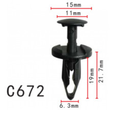 Кліпси C0672 розпірні GM, FIAT, CHRYSLER, DODGE, JEEP (21077123, 11820, K06509130AA) (уп.100шт) Кліпси C0672 розпірні GM, FIAT, CHRYSLER, DODGE, JEEP (21077123, 11820, K06509130AA) (уп.100шт)