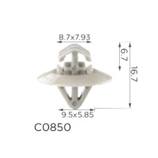 Кліпси C0850 молдингу/дверей RENAULT,OPEL,IVECO DAILY, GM, NISSAN,(7703077421,7701470779) ( уп. 100 Кліпси C0850 молдингу/дверей RENAULT,OPEL,IVECO DAILY, GM, NISSAN,(7703077421,7701470779) ( уп. 100