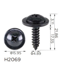 Саморіз H2069 з шайбою Honda,Volkswagen (90101S0A000,90114SE0000,N90775001)( уп. 100 шт.) Саморіз H2069 з шайбою Honda,Volkswagen (90101S0A000,90114SE0000,N90775001)( уп. 100 шт.)