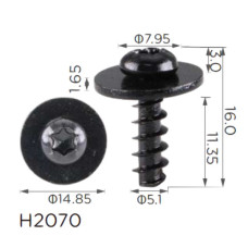 Саморіз H2070 з шайбою Volkswagen, Audi, Seat, Skoda (10354602) ( уп. 100 шт.) Саморіз H2070 з шайбою Volkswagen, Audi, Seat, Skoda (10354602) ( уп. 100 шт.)