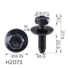 Гвинт H2073 з шайбою GM, CITROEN, PEUGEOT (11501188, 692254, 11503834, 20351035, 19837)( уп. 100 шт. Гвинт H2073 з шайбою GM, CITROEN, PEUGEOT (11501188, 692254, 11503834, 20351035, 19837)( уп. 100 шт.