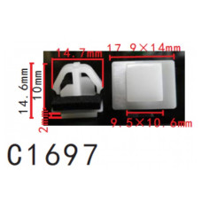 Кліпси C1697  молдингу HYUNDAI, KIA, HONDA (8771902500, 87719-02500, 15204) ( уп. 100 шт.)