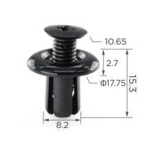 Кліпси C1542 розпірні KIA, HYUNDAI, FORD, MAZDA, GM 1-833, 11036) (уп.100шт) Кліпси C1542 розпірні KIA, HYUNDAI, FORD, MAZDA, GM 1-833, 11036) (уп.100шт)