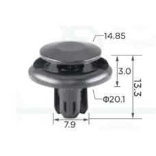 Фіксатор C0083 натискний/розпірний (OEM MU000319,MR220501,91512SX0003, 91512-SX0-003,11380) ( уп.100