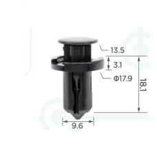 Фіксатор C0089 натискний/розпірний (OEM 57728AC090, 01553-09241, 0155309241, 11400) ( уп. 100 шт.)