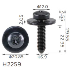 Гвинт H2259 з шайбою VW, AUDI, SKODA, SEAT (N90993603, 19301) ( уп. 100 шт.) Гвинт H2259 з шайбою VW, AUDI, SKODA, SEAT (N90993603, 19301) ( уп. 100 шт.)