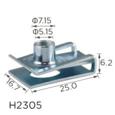Скоба H2305 під гвинт L-25x16.7 D=5 універсальна М6 ( уп. 100 шт.) Скоба H2305 під гвинт L-25x16.7 D=5 універсальна М6 ( уп. 100 шт.)