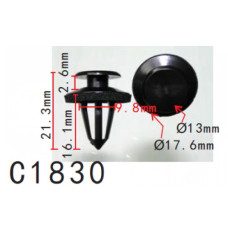 Кліпси C1830  молдингу FIAT,CITROEN,AUDI,PEUGEOT,SEAT,VW(46835626, 71738386, 9345A1,15407) ( уп.100