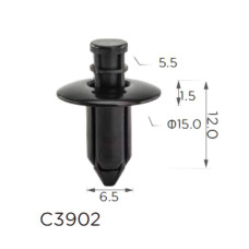 Фіксатор C3902 натискний/розпірний крила,бампера SUBARU (909140062)  ( уп. 100 шт.)