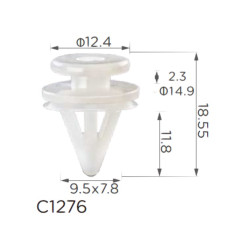 Кліпси C1276 обшивки дверей ЧОРНА RENAULT, VOLVO,OPEL, NISSAN (7703077250, 7703077354, 15007)(уп.100