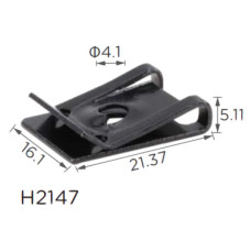 Скоба H2147 під гвинт L-21,9x16,1 D=4 GM,Ford ( уп. 100 шт.) Скоба H2147 під гвинт L-21,9x16,1 D=4 GM,Ford ( уп. 100 шт.)