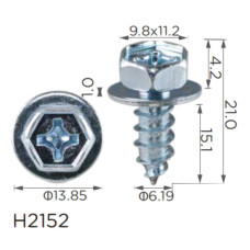 Саморіз H2152 з шайбою TOYOTA, SCION (90159-60303, 9015960303, 18891) ( уп. 100 шт.) Саморіз H2152 з шайбою TOYOTA, SCION (90159-60303, 9015960303, 18891) ( уп. 100 шт.)