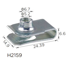 Скоба H2159 під гвинт L-24,39x14,9 D=6 TOYOTA ( уп. 100 шт.) Скоба H2159 під гвинт L-24,39x14,9 D=6 TOYOTA ( уп. 100 шт.)