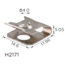 Скоба H2171 під гвинт L-17,96x14,6 D=4 (W715835S300, W715835-S300, 1069428, 16215)( уп. 100 шт.) Скоба H2171 під гвинт L-17,96x14,6 D=4 (W715835S300, W715835-S300, 1069428, 16215)( уп. 100 шт.)