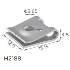 Скоба H2188 під гвинт L-15,5x12 D=3 FIAT (00143689740, 6102442AA) ( уп. 100 шт.) Скоба H2188 під гвинт L-15,5x12 D=3 FIAT (00143689740, 6102442AA) ( уп. 100 шт.)