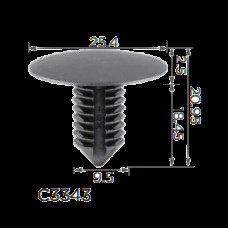 Кліпси C3343 обшивки/теплозахист/салон/сидіння GM 24501057 (уп.100шт)