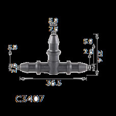 З'єднувач C3407 пластиковий трійник d5.7 ( уп. 100 шт.) З'єднувач C3407 пластиковий трійник d5.7 ( уп. 100 шт.)
