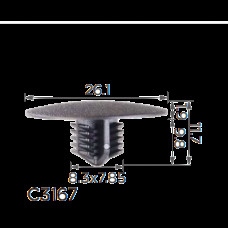 Кліпси C3167 обшивки капота / тепло-шумоізоляція MITSUBISHI, CITROEN (MU001282, 10535)  (уп.100шт)