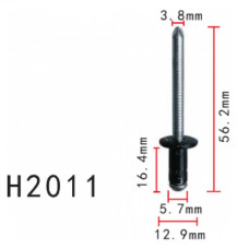 Заклепки H2011 металева Toyota,Mitsubishi (9026906017,90269A0005, MR328796)( уп. 100 шт.) Заклепки H2011 металева Toyota,Mitsubishi (9026906017,90269A0005, MR328796)( уп. 100 шт.)