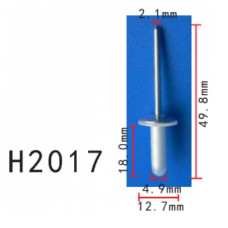 Заклепки H2017 металева TOYOTA, LEXUS (9026905034, 90269-05034, 25472)( уп. 100 шт.) Заклепки H2017 металева TOYOTA, LEXUS (9026905034, 90269-05034, 25472)( уп. 100 шт.)
