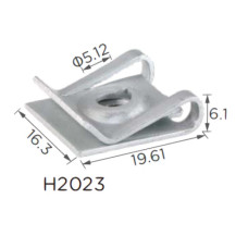 Скоба H2023 під гвинт L-19,6x16,3 D=5 VW, RENAULT (7703046049,7703046145,16182) ( уп. 100 шт.) Скоба H2023 під гвинт L-19,6x16,3 D=5 VW, RENAULT (7703046049,7703046145,16182) ( уп. 100 шт.)