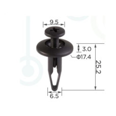 Кліпси C0046 розпірні (OEM N804570S, 20664092, 15773445, 07146971349, RYQ500070) (уп.100шт) Кліпси C0046 розпірні (OEM N804570S, 20664092, 15773445, 07146971349, RYQ500070) (уп.100шт)