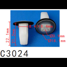Кліпси C3024 втулка під саморіз HYUNDAI (8691021010, 86910-21010, 14321)  ( уп. 100 шт.)