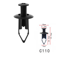 Кліпси C0110 розпірні Nissan Toyota Lexus Mazda 9046709101,90467-09101, 52531-35010-CO (уп.100шт) Кліпси C0110 розпірні Nissan Toyota Lexus Mazda 9046709101,90467-09101, 52531-35010-CO (уп.100шт)