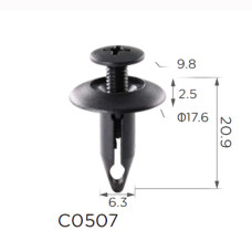 Кліпси C0507 розпірні GM 10139822 25680782 Ford N808147S (уп.100шт) Кліпси C0507 розпірні GM 10139822 25680782 Ford N808147S (уп.100шт)
