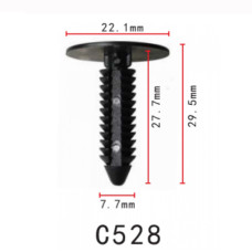 Кліпси C0528 кріплення обшивки GM, CHRYSLER, DODGE, FORD, AUDI, VW, JEEP, SEAT, SKODA  (уп.100шт)