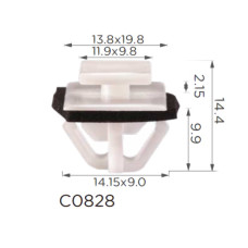 Кліпси C0828 молдингу HYUNDAI, KIA,NISSAN,RENAULT,TOYOTA(877562E000, 87756-2E000, 33031016) (уп.100 Кліпси C0828 молдингу HYUNDAI, KIA,NISSAN,RENAULT,TOYOTA(877562E000, 87756-2E000, 33031016) (уп.100