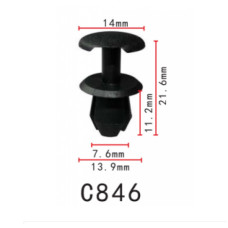 Фіксатор C0846 натискний/розпірний VW, SEAT (3338676334FB, 11698)  ( уп. 100 шт.)