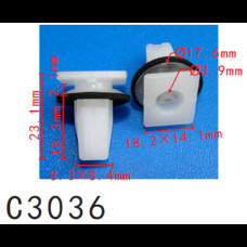 Кліпси C3036 під саморіз HYUNDAI (866251E000, 86625-1E000, 14824)  ( уп. 100 шт.)