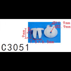 Кліпси C3051 під саморіз/дверіІ HYUNDAI, KIA (1491004000, 14910-04000, 14149)  ( уп. 100 шт.)
