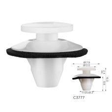 Кліпси C3777 обшивка дверей, молдинг, салон TOYOTA, LEXUS (8149628010) ( уп. 100 шт)