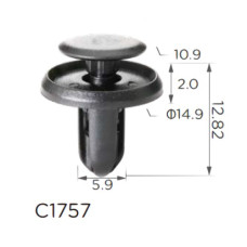 Фіксатор C1757 натискний/розпірний MITSUBISHI, SUBARU (MR288150, 909130013, 11340) ( уп. 100 шт.)