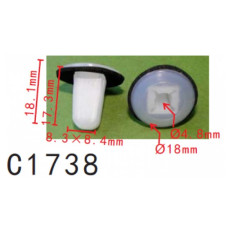 Кліпси C1738 обшивка HYUNDAI, KIA, HONDA (8691022000, 86910-22000, 14305) ( уп. 100 шт.) Кліпси C1738 обшивка HYUNDAI, KIA, HONDA (8691022000, 86910-22000, 14305) ( уп. 100 шт.)