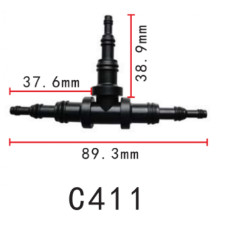 З’єднувач C0411 для трубок трійник d9.5/6.3/3.2мм OEM 22261 ( уп. 100 шт.) З’єднувач C0411 для трубок трійник d9.5/6.3/3.2мм OEM 22261 ( уп. 100 шт.)