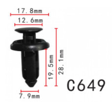 Кліпси C0649 розпірні HONDA, ACURA (90505-SX0-003, 90505SX0003, 11402) (уп.100шт) Кліпси C0649 розпірні HONDA, ACURA (90505-SX0-003, 90505SX0003, 11402) (уп.100шт)