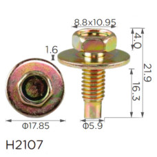Гвинт H2107 з шайбою універсальний M6 ( уп. 100 шт.) Гвинт H2107 з шайбою універсальний M6 ( уп. 100 шт.)