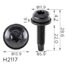 Гвинт H2117 універсальний M6 (19205) ( уп. 100 шт.) Гвинт H2117 універсальний M6 (19205) ( уп. 100 шт.)