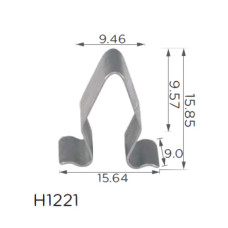 Скоба H1221 В=15.8 Д=15.5 Ш=9 багажника,салон MERCEDES,VW,SEAT,AUDI,SKODA(4A0867276A,16500)( уп.100ш Скоба H1221 В=15.8 Д=15.5 Ш=9 багажника,салон MERCEDES,VW,SEAT,AUDI,SKODA(4A0867276A,16500)( уп.100ш