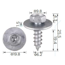Саморіз H2008 з шайбою Toyota,Mercedes(9015960383,90159A0010,9015960431,A0009906)( уп. 100 шт.) Саморіз H2008 з шайбою Toyota,Mercedes(9015960383,90159A0010,9015960431,A0009906)( уп. 100 шт.)