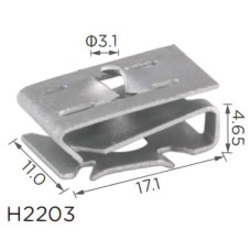 Скоба H2203 VOLKSWAGEN, AUDI, SKODA, SEAT (N90959101, 16132) ( уп. 100 шт.) Скоба H2203 VOLKSWAGEN, AUDI, SKODA, SEAT (N90959101, 16132) ( уп. 100 шт.)