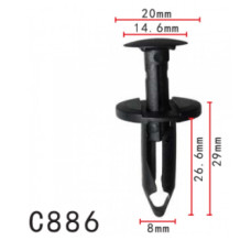 Кліпси C0886 розпірні GM, FORD (11518017, W708530-S300, W708530S300, 11829) (уп.100шт) Кліпси C0886 розпірні GM, FORD (11518017, W708530-S300, W708530S300, 11829) (уп.100шт)