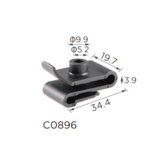 Скоби C0896 під саморіз TOYOTA, LEXUS (9046705114, 90467-05114, 16062) ( уп. 100 шт.)