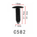Кліпси C0582 кріплення обшивки Honda Hummer Lincoln Opel Saturn GM Dodge Chrysler Ford  (уп.100шт)